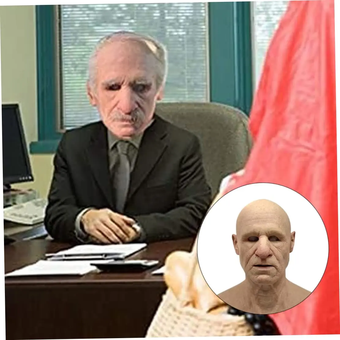 Naisicore Old Man Mask Realistic Latex Full Head Mask | Halloween Costume Prop - view 5