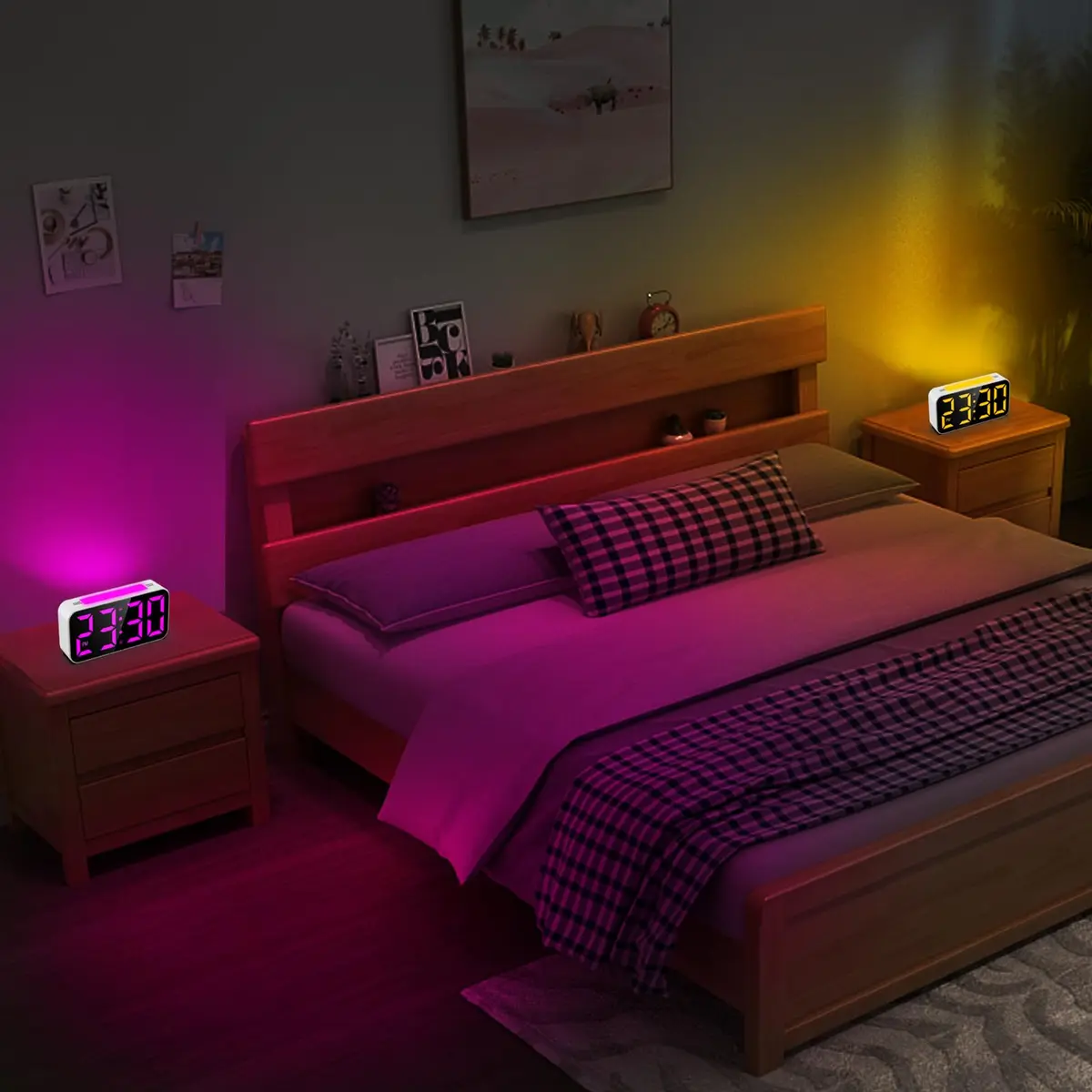 Topski Digital Alarm Clock for Kids & Teens | Large 7-inch Display, RGB Night Light, Dual Alarm, Snooze, Dimmable, Heavy Sleepers - view 8