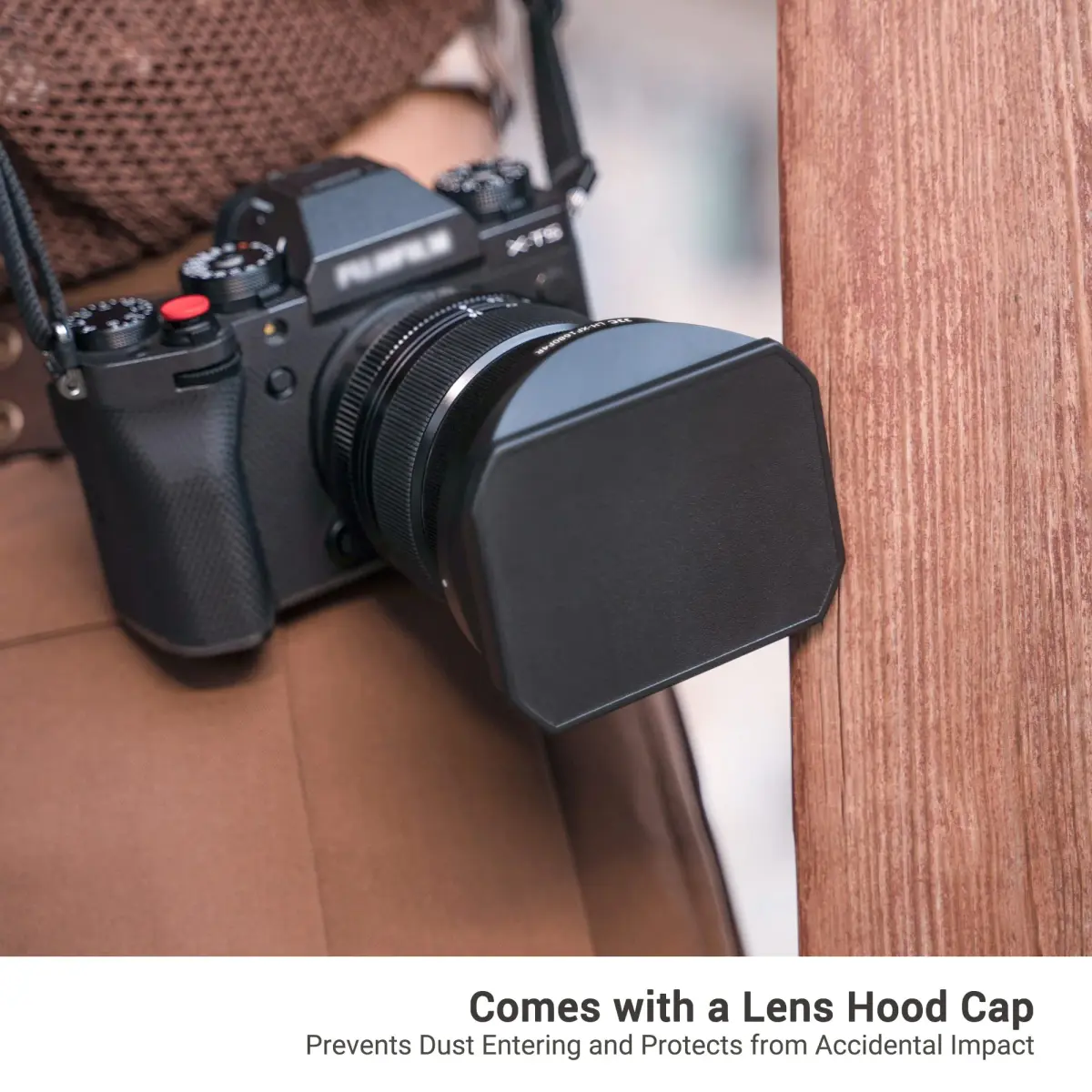 JJC Metal Square Lens Hood Shade for Fujifilm XF 16-80mm f/4 R OIS WR Lens | Blocks Stray Light - view 5