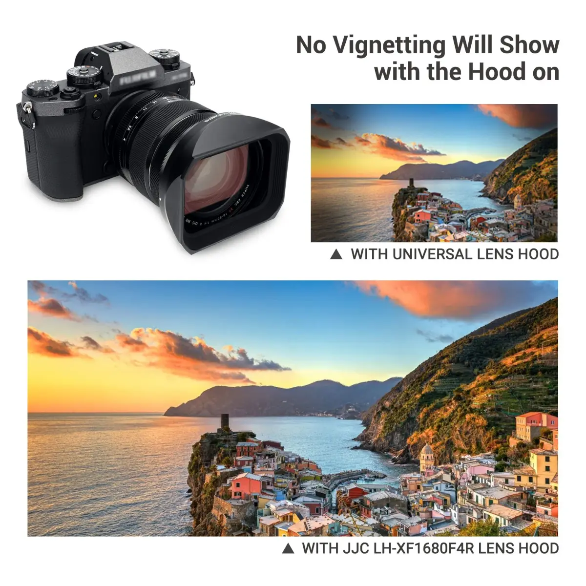 JJC Metal Square Lens Hood Shade for Fujifilm XF 16-80mm f/4 R OIS WR Lens | Blocks Stray Light - view 4