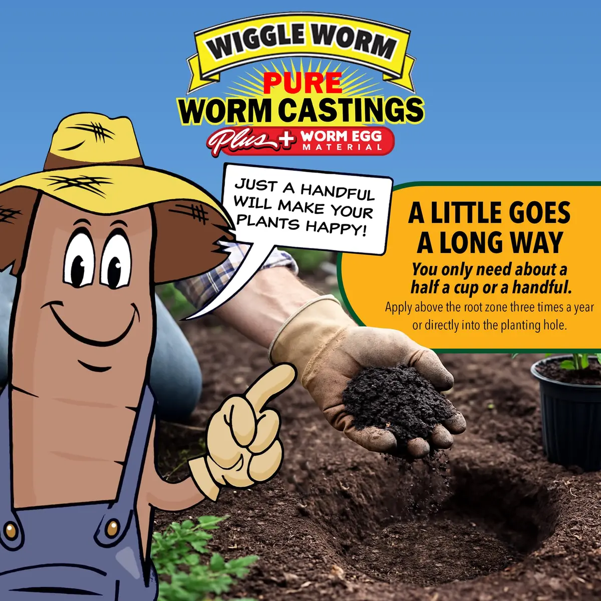 Wiggle Worm 100% Pure Worm Castings Plus Worm Egg Material, 40lb | Organic Fertilizer for Healthy Soil & Plants - view 7
