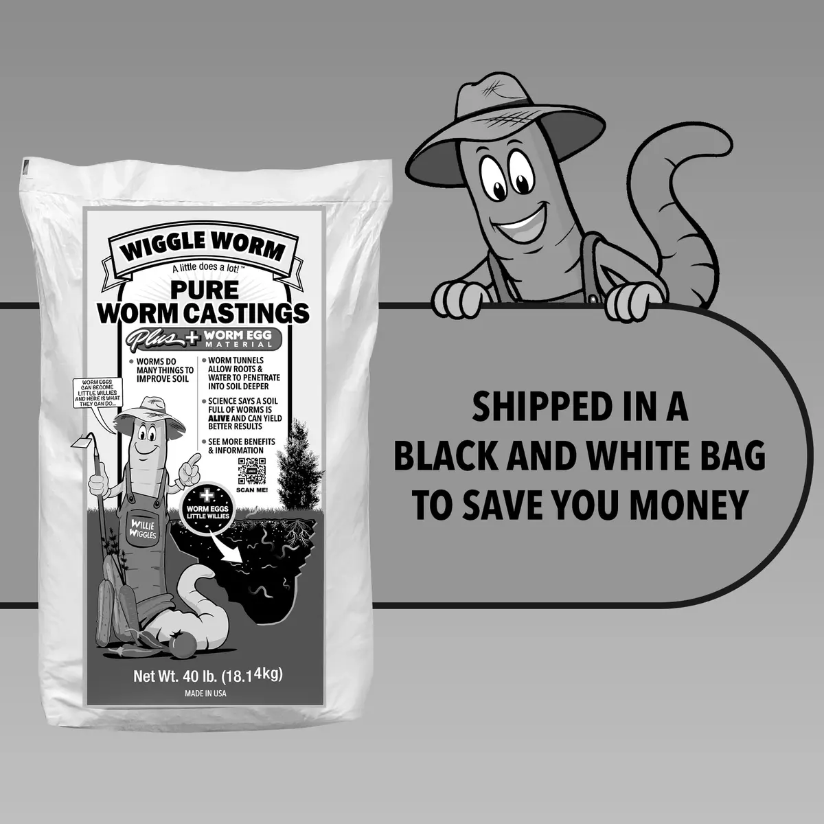 Wiggle Worm 100% Pure Worm Castings Plus Worm Egg Material, 40lb | Organic Fertilizer for Healthy Soil & Plants - view 9