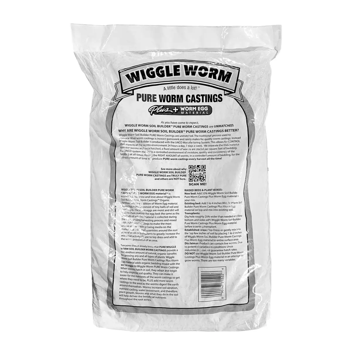 Wiggle Worm 100% Pure Worm Castings Plus Worm Egg Material, 40lb | Organic Fertilizer for Healthy Soil & Plants - view 2