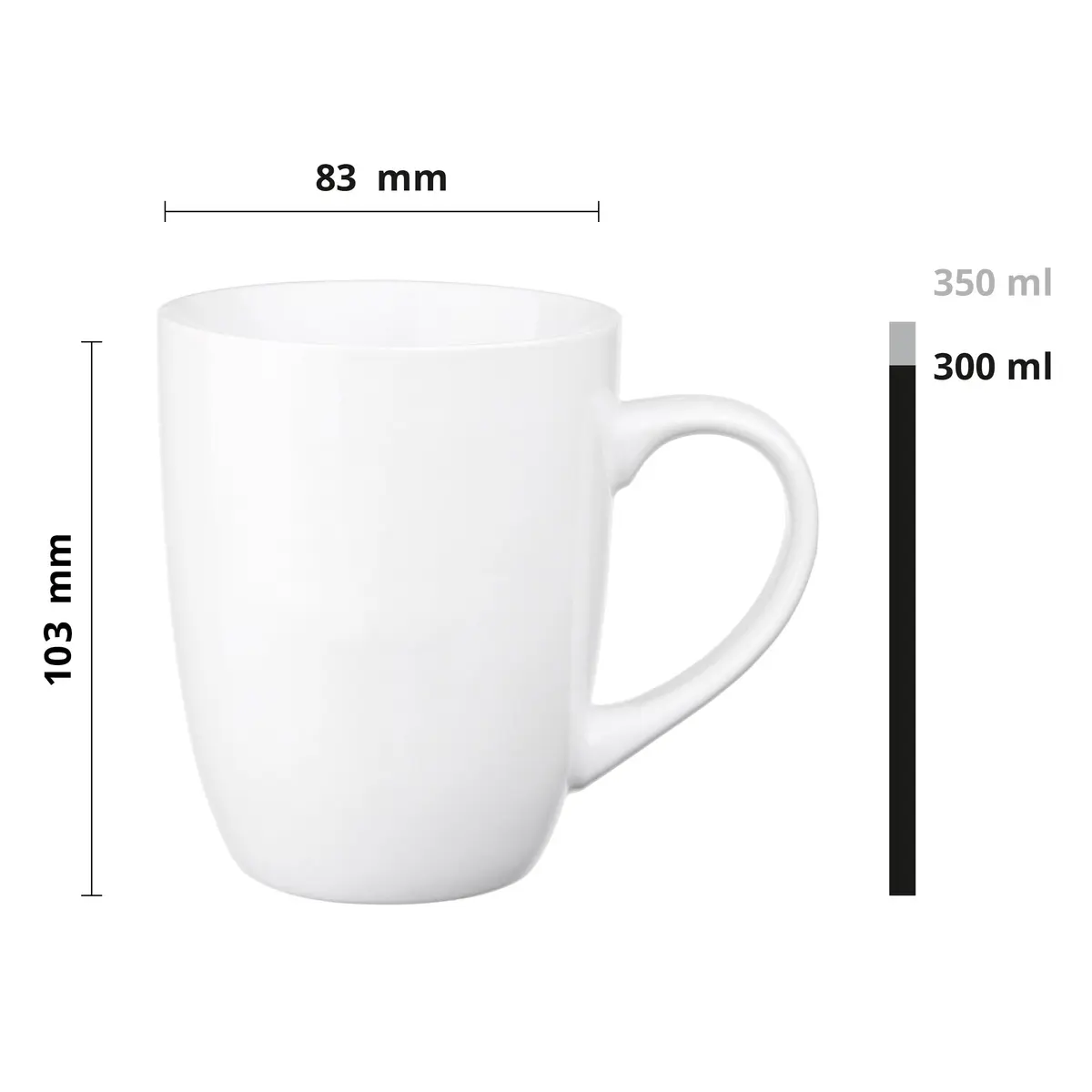Glasmark Krosno 1992 Coffee Mug Set of 6 | 300 ml Ceramic Cups for Hot Drinks - view 2