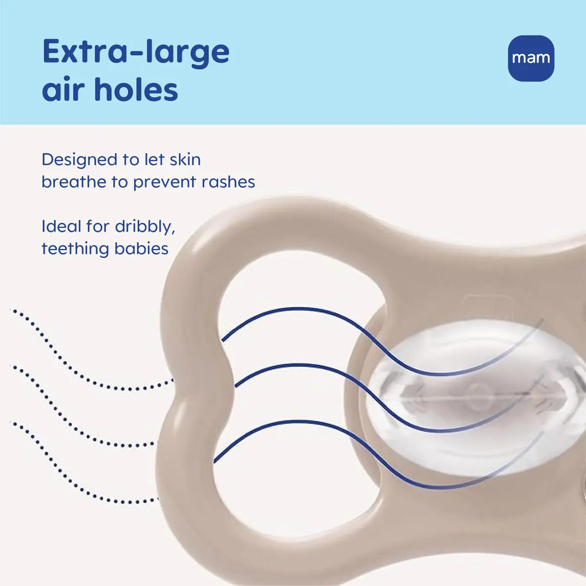 MAM Air Pacifier 6-16 Months, Extra Air Flow for Sensitive Skin, 4 Pack | Developed with Medical Experts, BPA-Free, Skin Soft Silicone - view 2