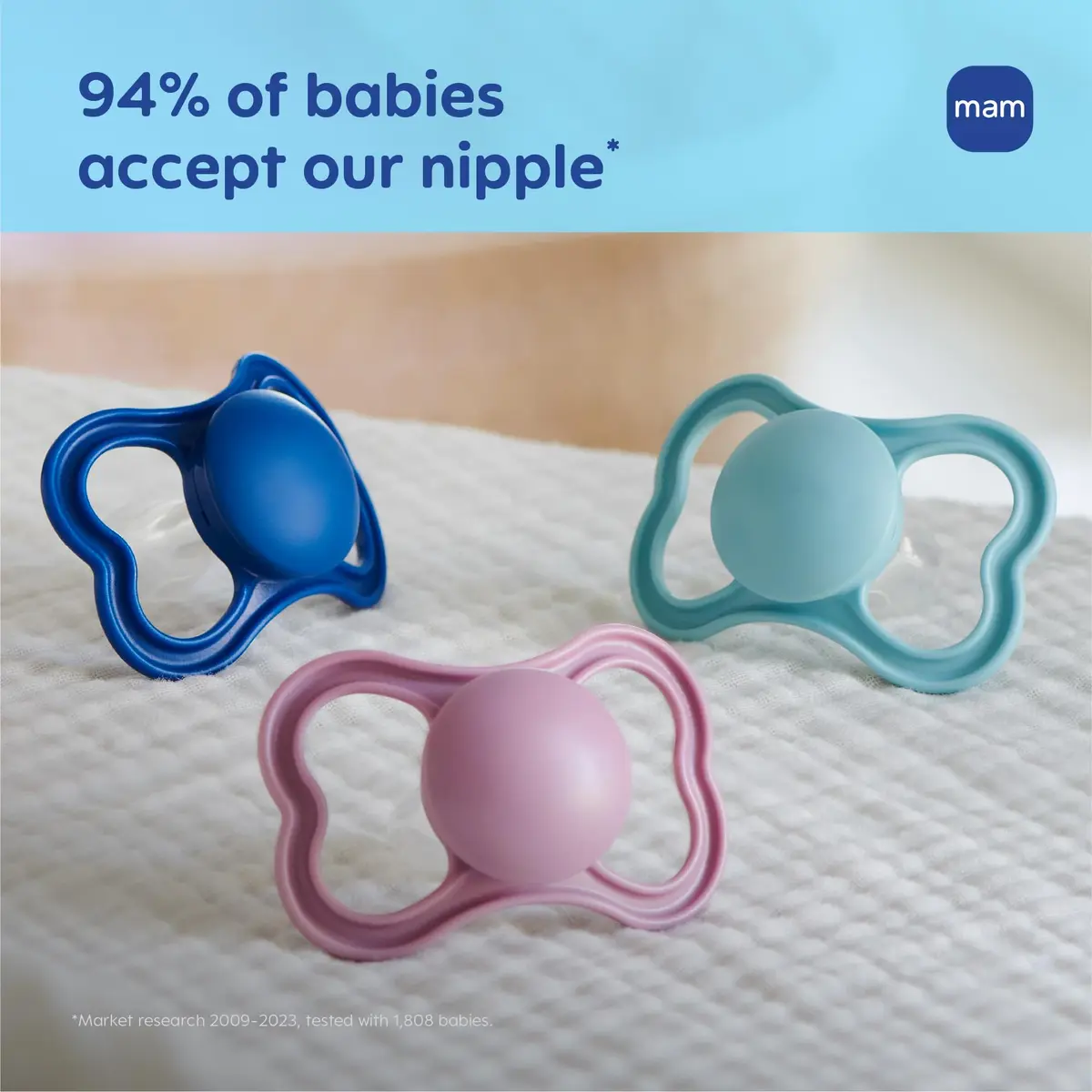 MAM Air Pacifier 6-16 Months, Extra Air Flow for Sensitive Skin, 4 Pack | Developed with Medical Experts, BPA-Free, Skin Soft Silicone - view 4