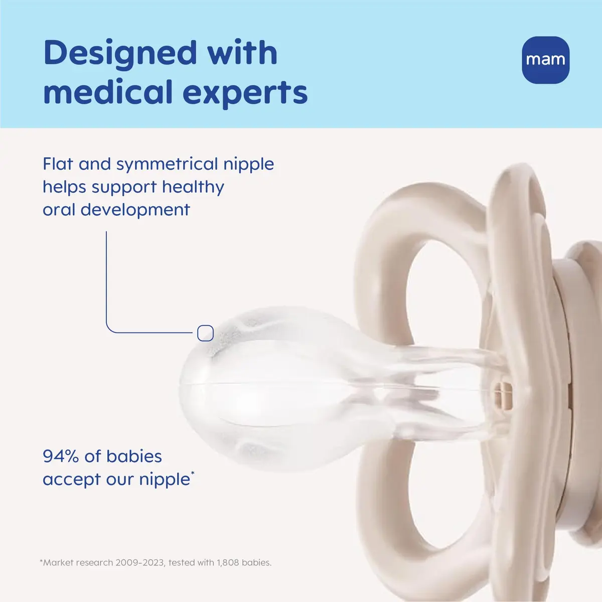 MAM Air Pacifier 16+ Months Extra Air Flow for Sensitive Skin | Gentle, Breathable & Orthodontic - view 2
