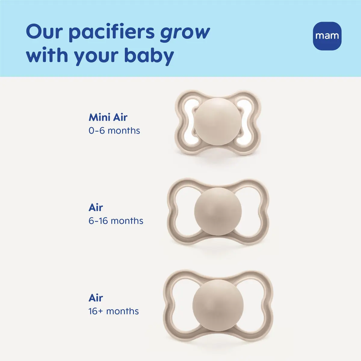 MAM Air Pacifier 16+ Months Extra Air Flow Sensitive Skin 4 Pack | Gentle Breathable Comfort - view 6