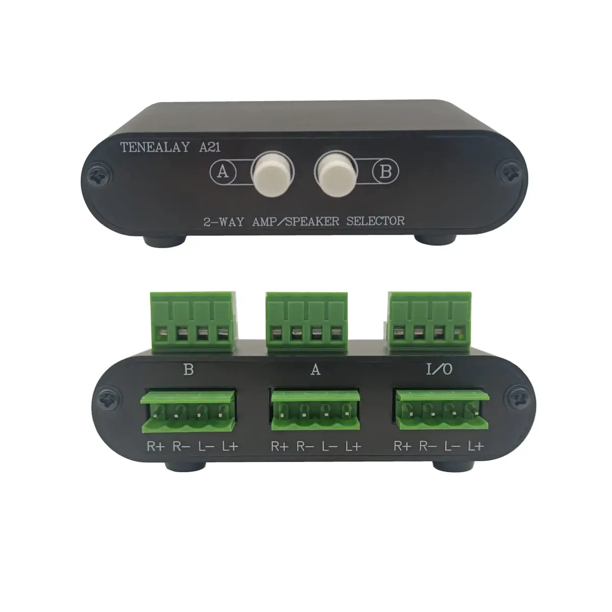 TENEALAY 2-Way Stereo Amplifier Speaker Selector Box A21 | Switch Between 2 Amps or 2 Speaker Pairs - view 2