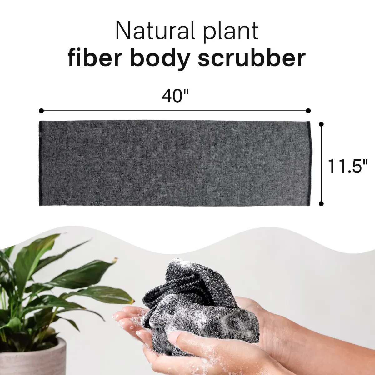 Yiclick Exfoliating Washcloth Towel Set 3 pcs Grey | Japanese Back Scrubber for Deep Exfoliation - view 7