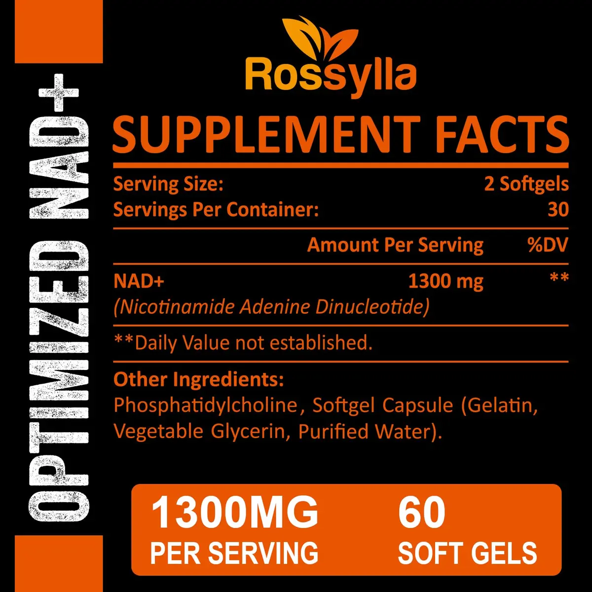 Rhameph Liposomal NAD+ 1300mg Supplement | Highest Absorption for Aging & Energy | 60 Capsules - view 2
