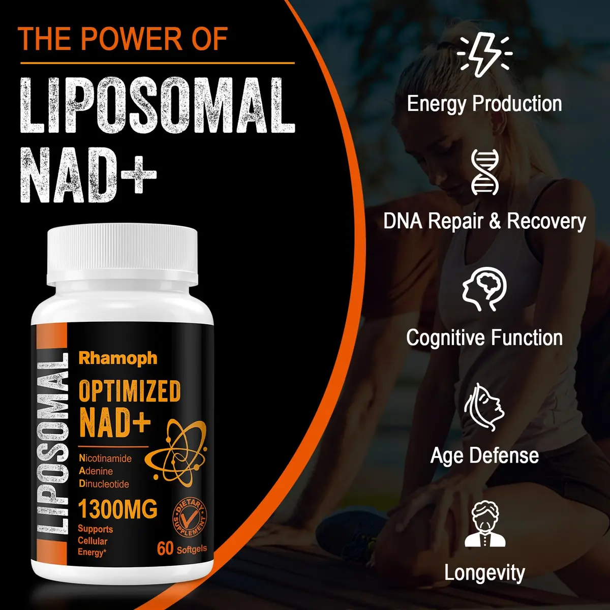Rhameph Liposomal NAD+ Supplement 1300 mg | Supports Cellular Energy & Aging - view 5