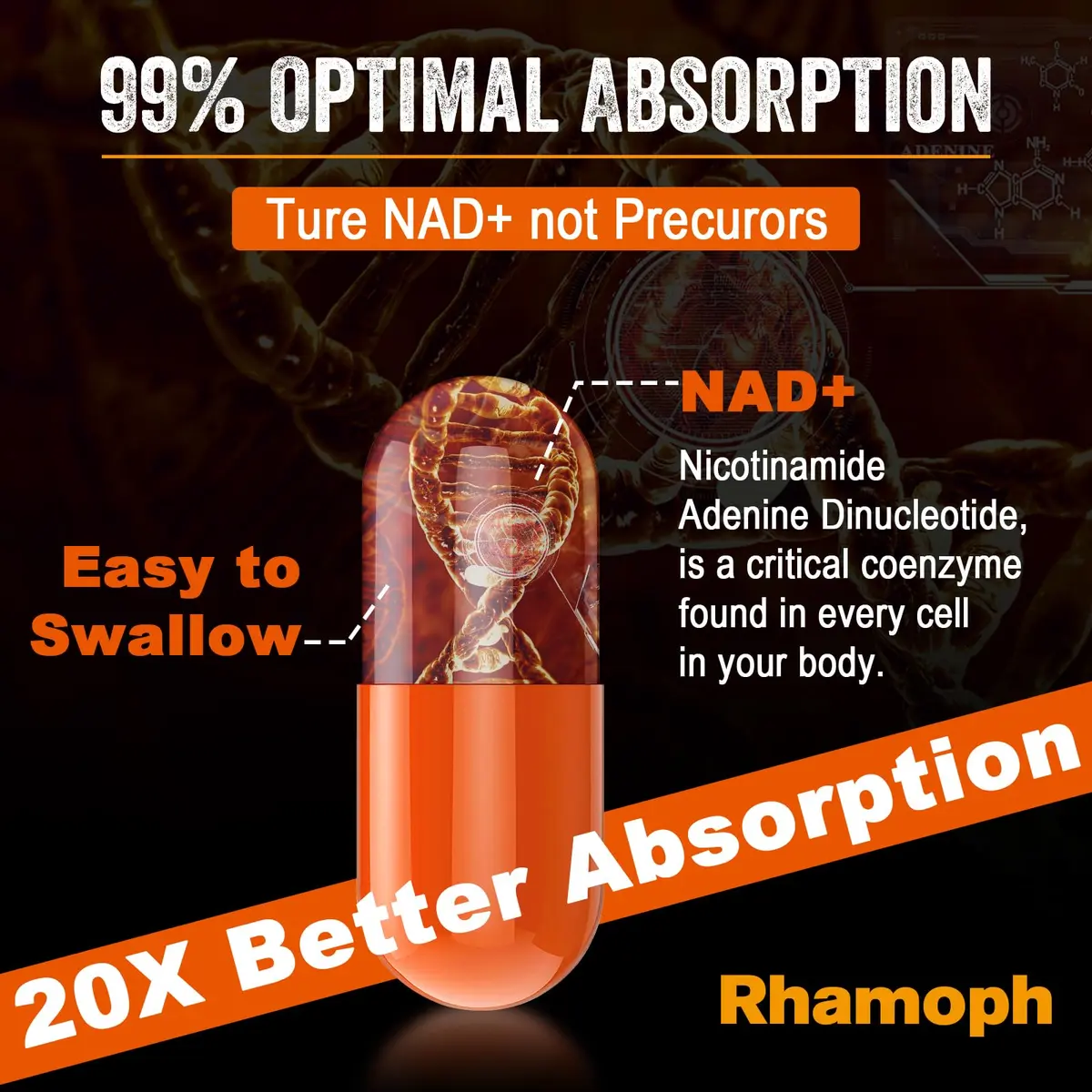 Rhameph Liposomal NAD+ Supplement 1300 mg | Supports Cellular Energy & Aging - view 6