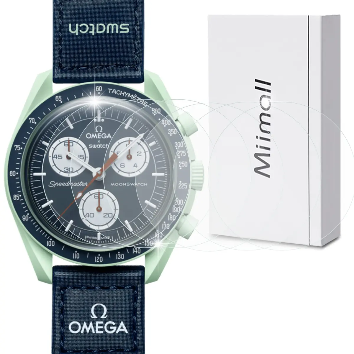 Miimall Clear 6 Pack Screen Protectors for OMEGA X SWATCH BIOCERAMIC MOONSWATCH 42mm | Bubble-Free TPU Films - main product image