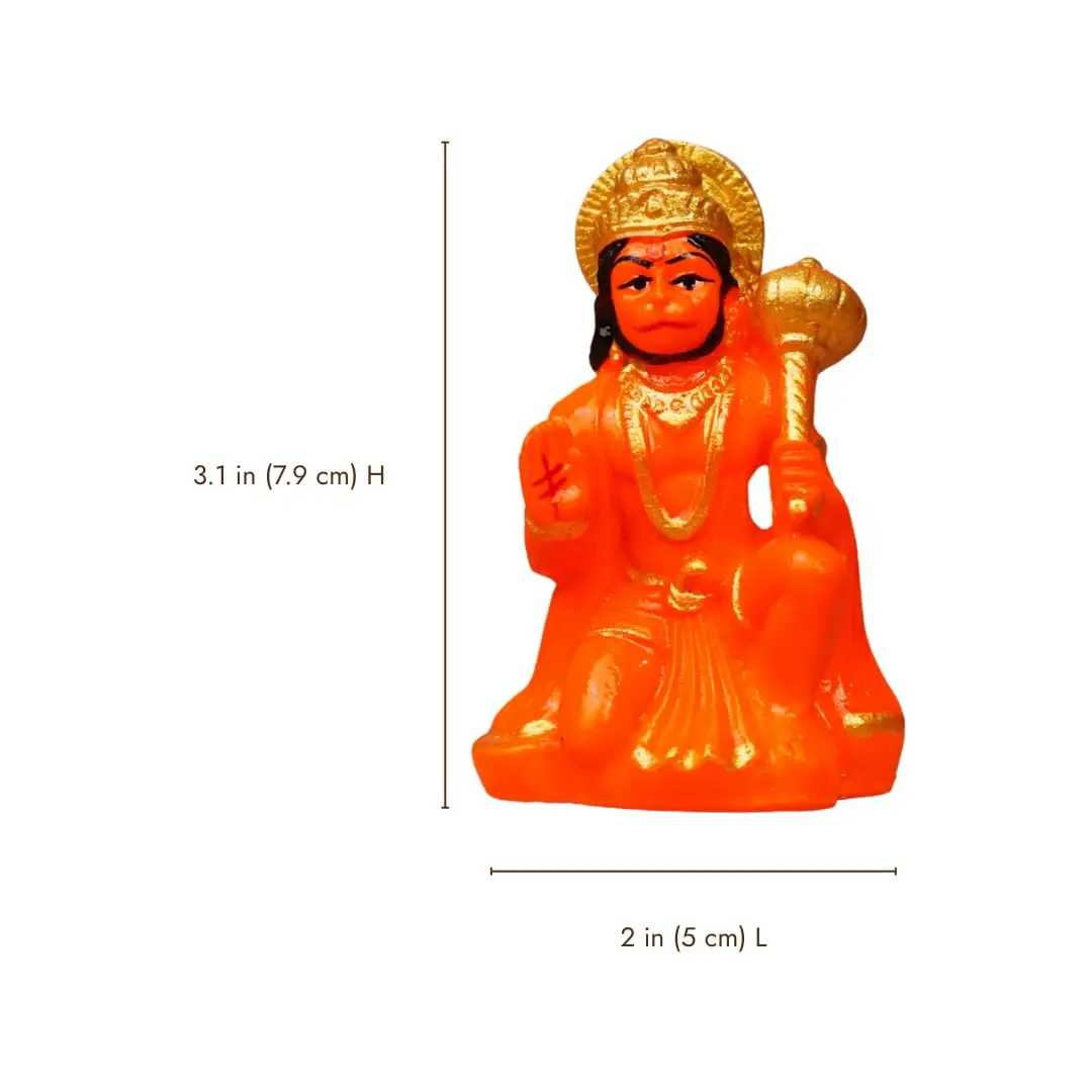 Servdharm Hanuman Idol for Car Dashboard Resin 3.1" | Hanuman Statue for Home Decor, Office Desk, Puja and Gifting - view 5