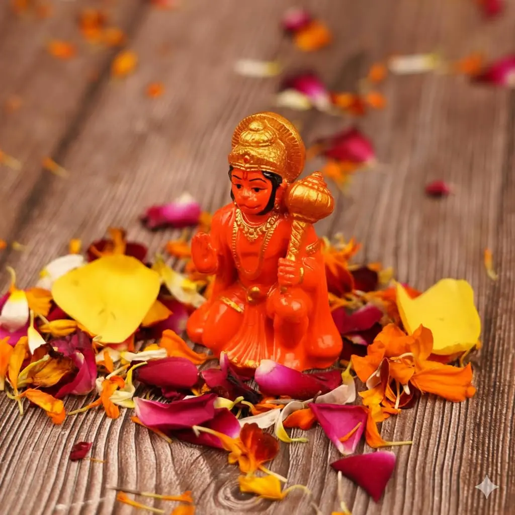 Servdharm Hanuman Idol for Car Dashboard Resin 3.1" | Hanuman Statue for Home Decor, Office Desk, Puja and Gifting - view 2