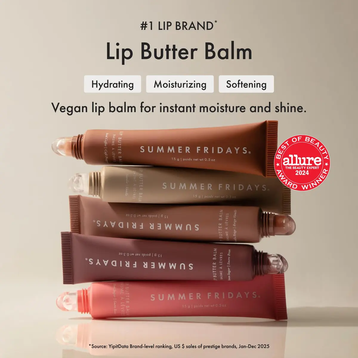 Summer Fridays Lip Butter Balm - Moisturizing Lip Gloss for Instant Shine + Sheer Color - With Nourishing Shea Butter - 0.5 Oz - view 3