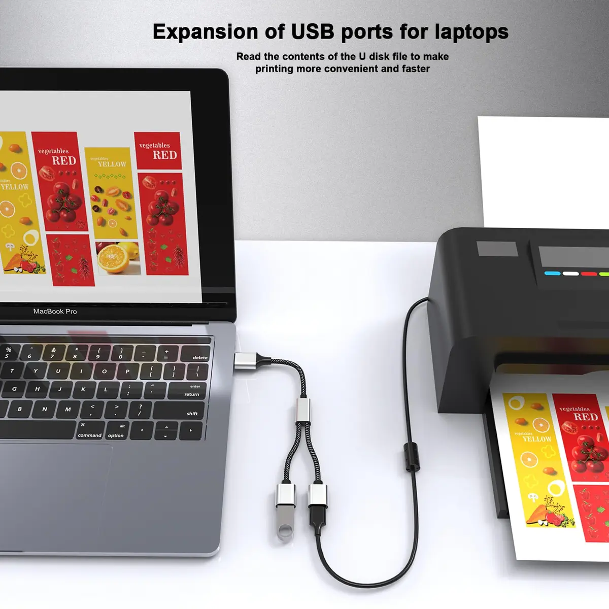 Fidioto USB A Splitter 10in | Support Charging & Data Transfer, 2 Ports - view 6