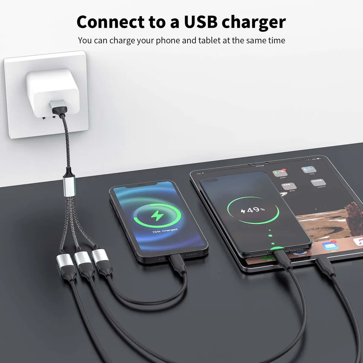 Fidioto USB Splitter Y Cable, 10in Dual USBA Ports, Data & Power Extender for Mac, Laptop, PC, Xbox Series X/S, PS4, PS5 - view 5