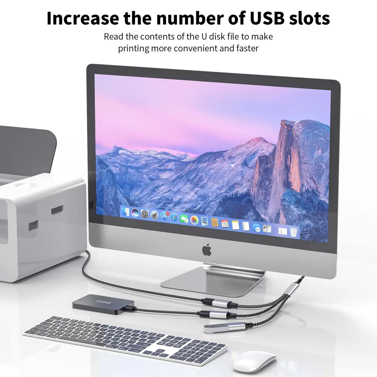 Fidioto USB Splitter Y Cable, 10in Dual USBA Ports, Data & Power Extender for Mac, Laptop, PC, Xbox Series X/S, PS4, PS5 - view 8