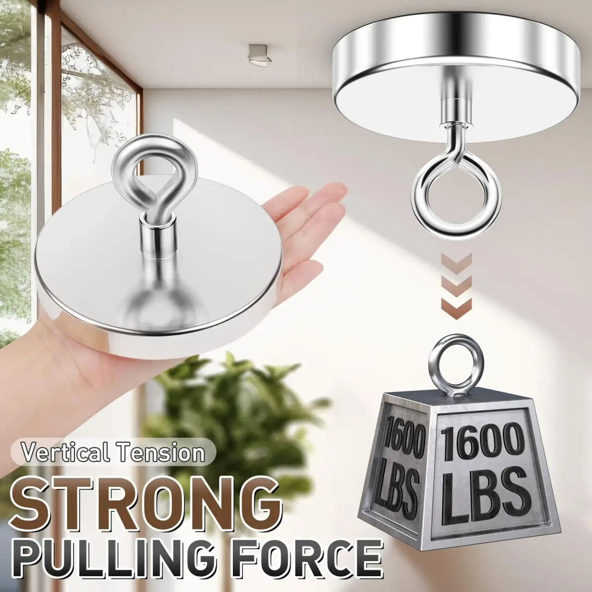 FINDMAG 1600 LBS Heavy Duty Neodymium Fishing Magnet 120mm (4.72 Inch) with Eyebolt | Industrial Strength Metal Retrieval - view 3