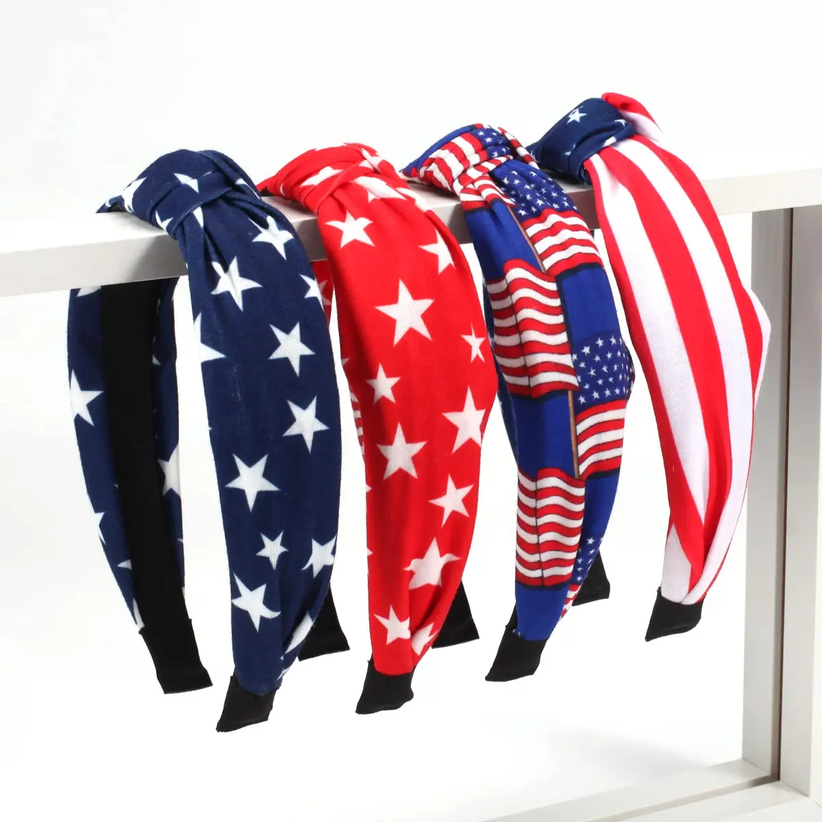 Ardorchid USA Flag Headbands 4 Pack | Patriotic Red White Blue Hair Accessories - view 5