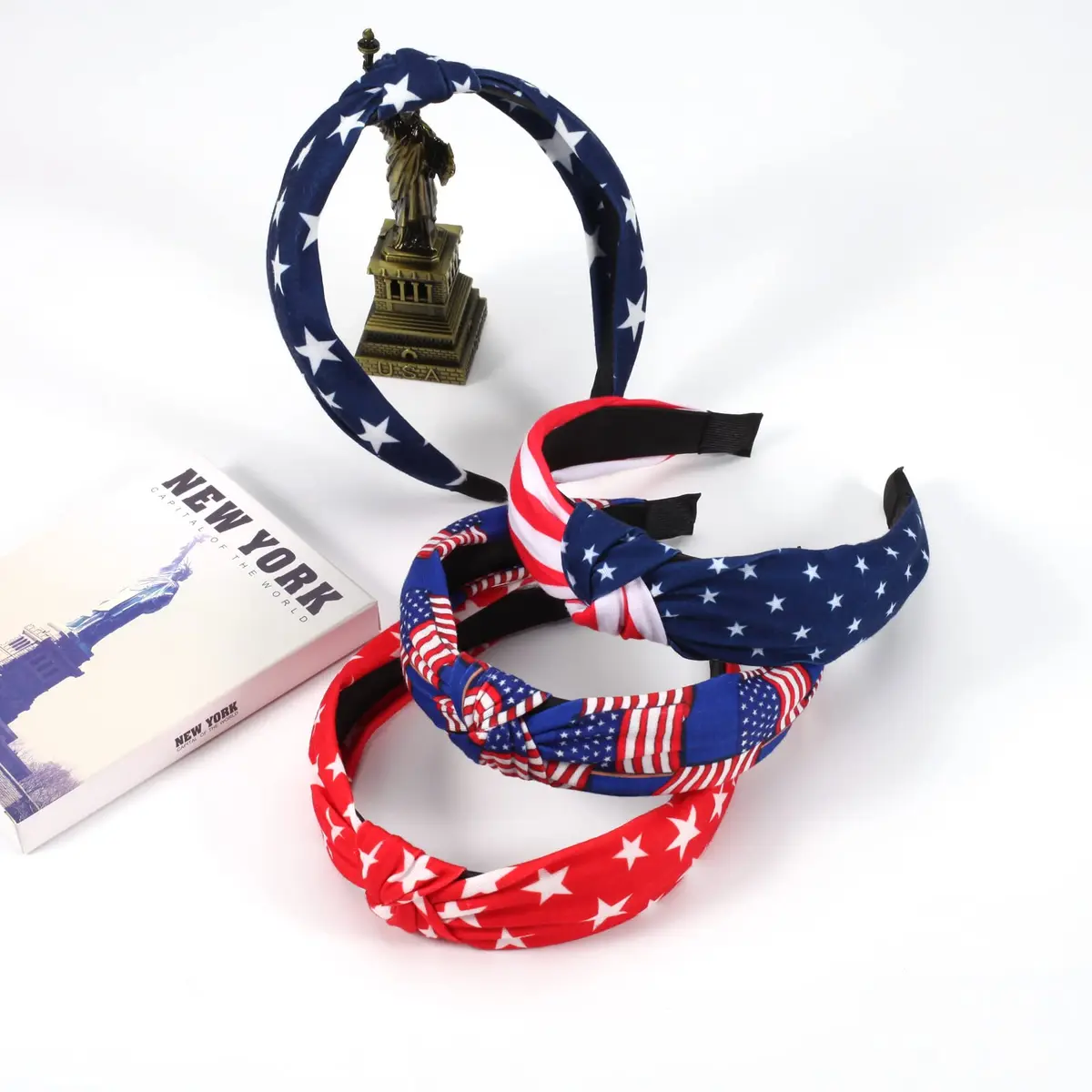 Ardorchid USA Flag Headbands 4 Pack | Patriotic Red White Blue Hair Accessories - view 6