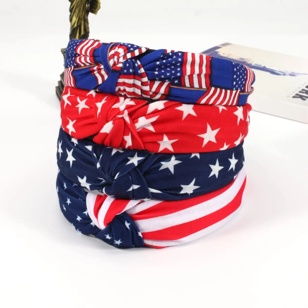 Ardorchid USA Flag Headbands 4 Pack | Patriotic Red White Blue Hair Accessories - view 7