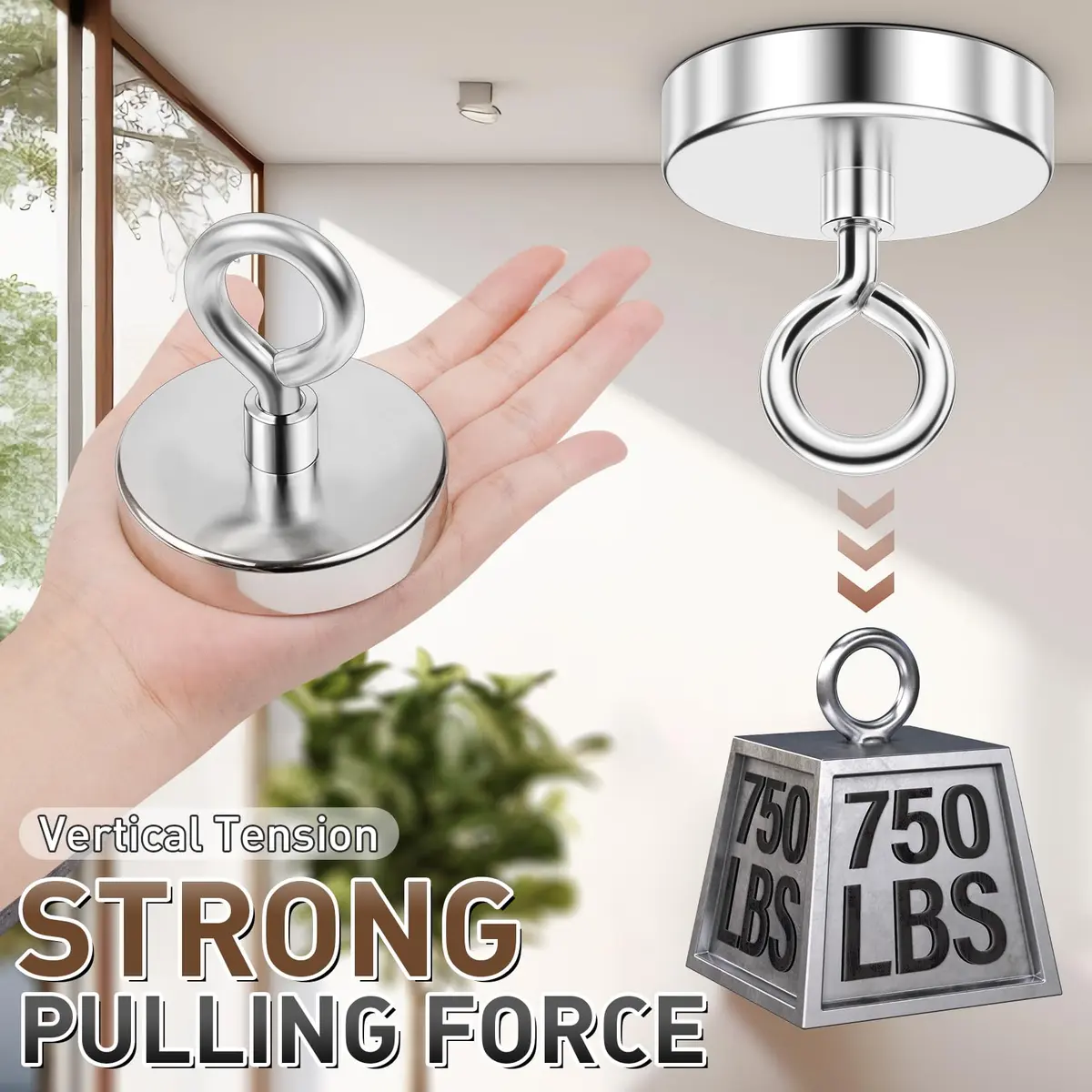 FINDMAG 750 LBS Heavy Duty Fishing Magnet 20.3 cm (7.5 cm Diameter) | Strong Neodymium Magnet for Metal Retrieval - view 3