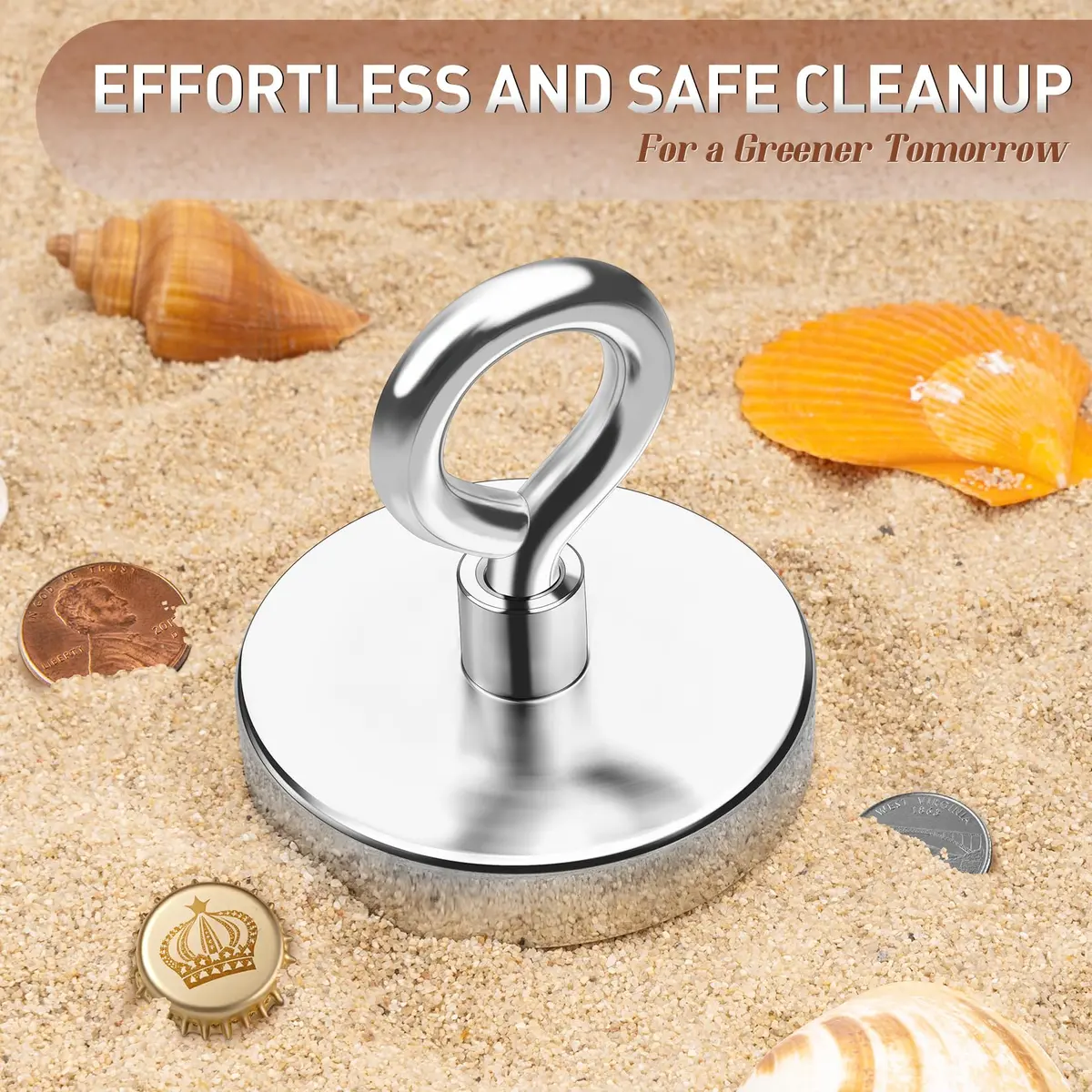 FINDMAG 750 LBS Heavy Duty Fishing Magnet 20.3 cm (7.5 cm Diameter) | Strong Neodymium Magnet for Metal Retrieval - view 4