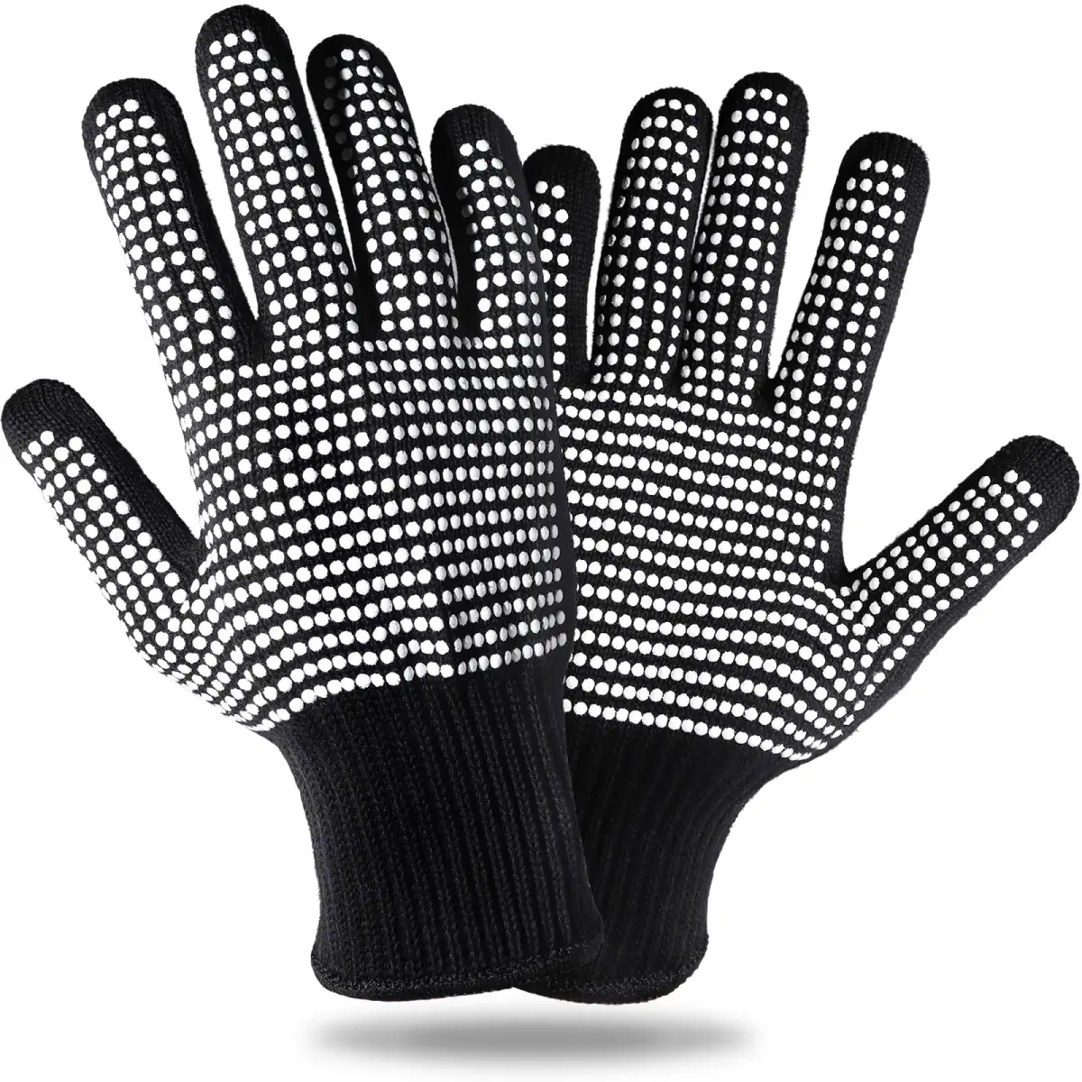 Teenitor White Heat Resistant Gloves with Silicone Bumps, 2 Pcs (22cm / 8.66 inch) | Protects Up to 482°F - main product image