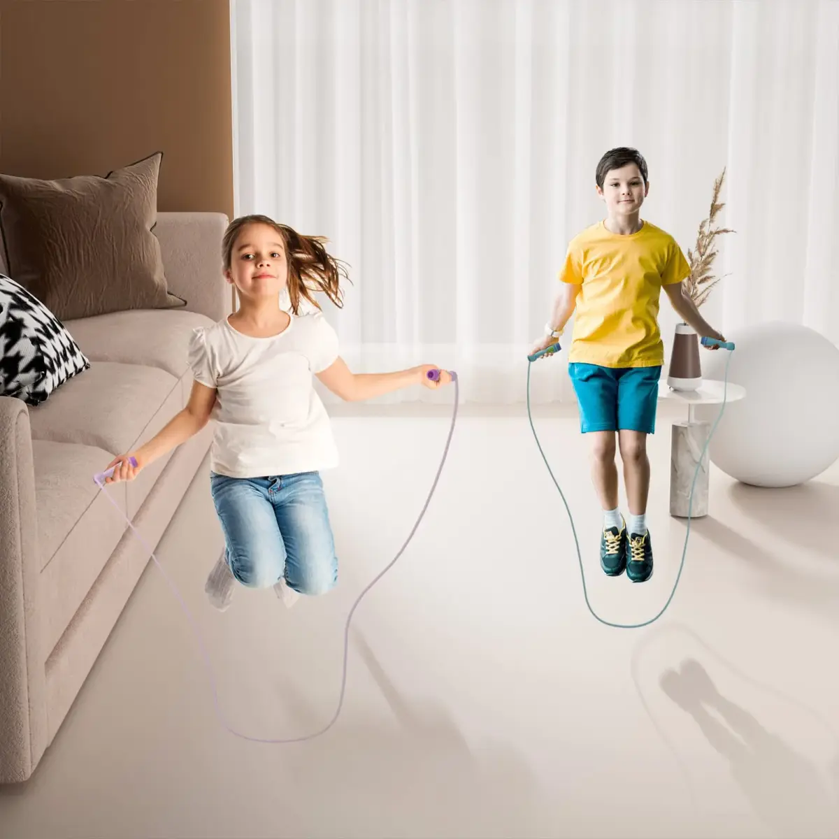 JGM Adjustable Cotton Braided Jump Rope with Wooden Handle | 2.27 kg (5 lb) Total Weight - view 6