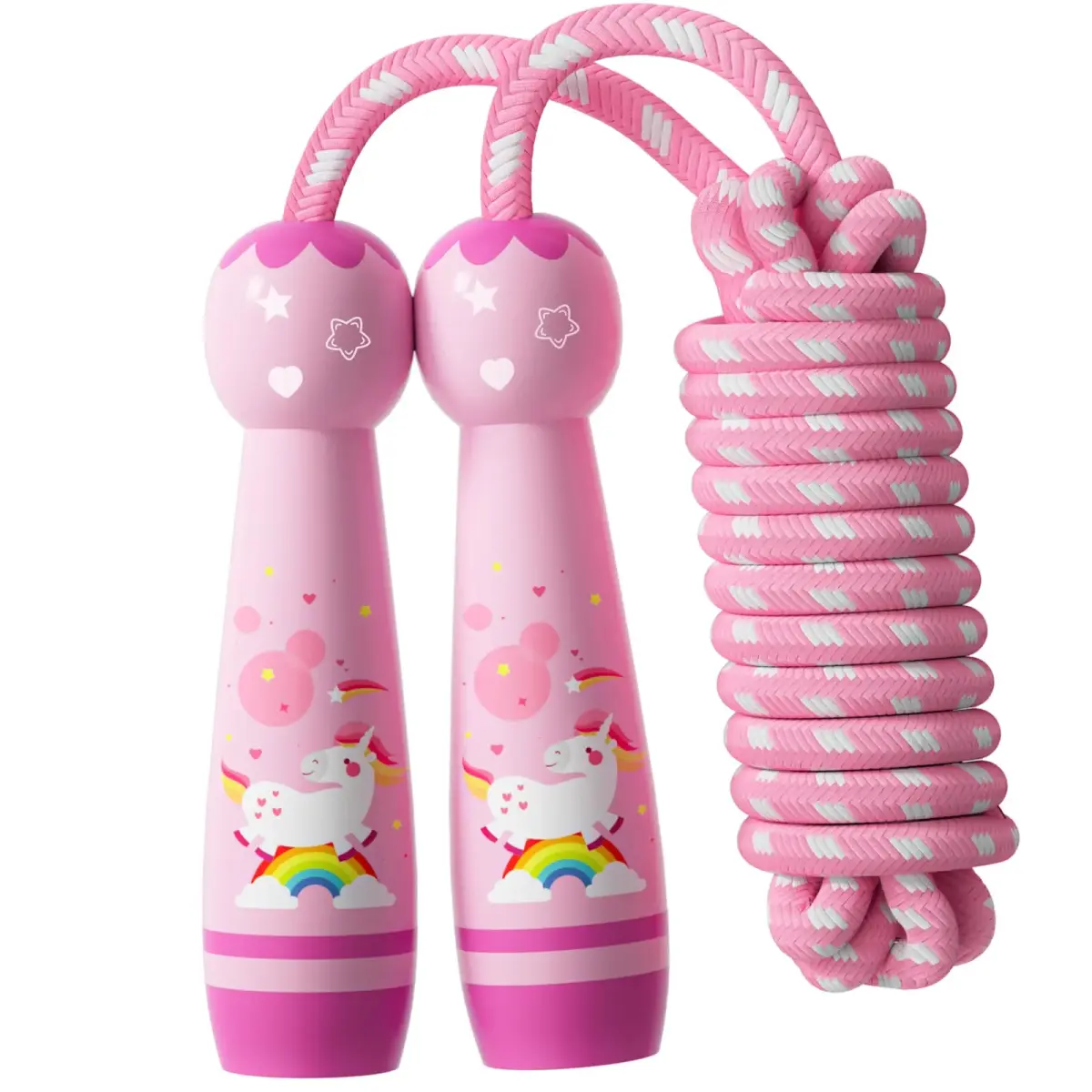 JGM Adjustable Cotton Braided Jump Rope with Wooden Handle | 2.27 kg (5 lb) Total Weight - view 7