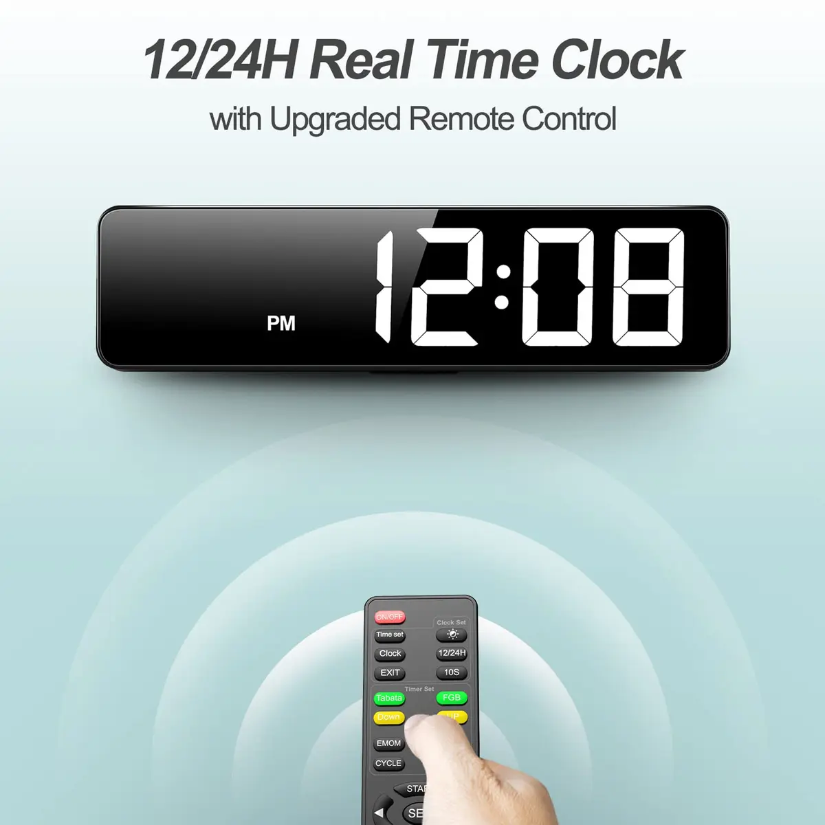 ANJANK Gym Timer 15" Large LED Display Wall Clock | Interval Workout Countdown & Stopwatch - view 7