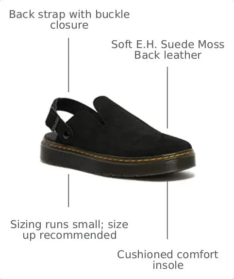 Dr. Martens Carlson Black Medium | Casual Slip-On Mule with Suede Comfort - view 4