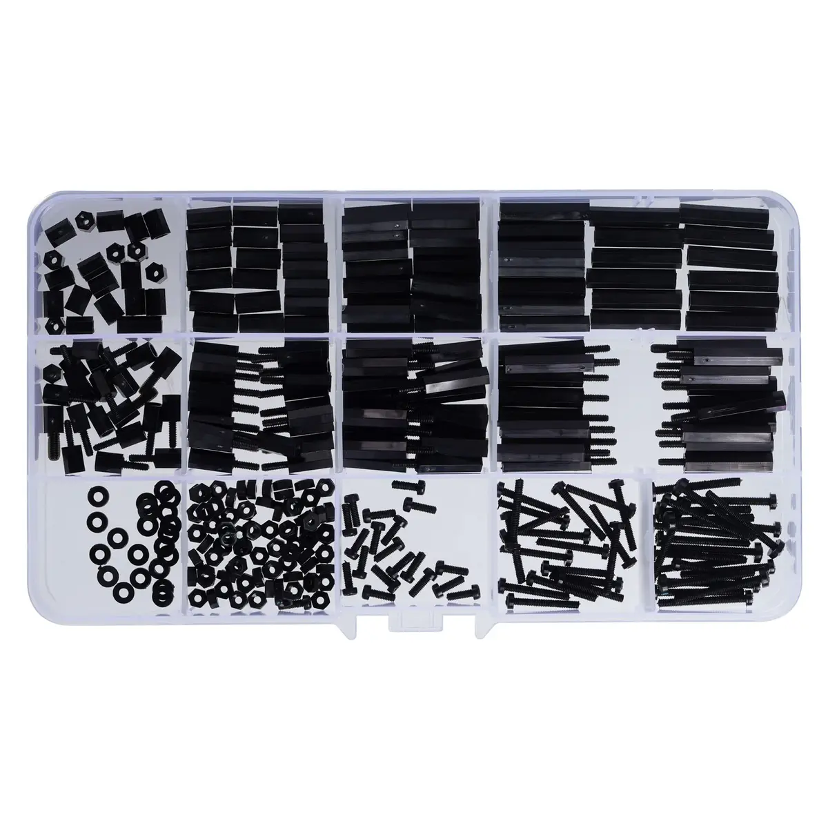 Lystaii M2 Black Nylon Hex Spacer Standoff Kit 320pcs | Non-Conductive Mounting Hardware - view 6