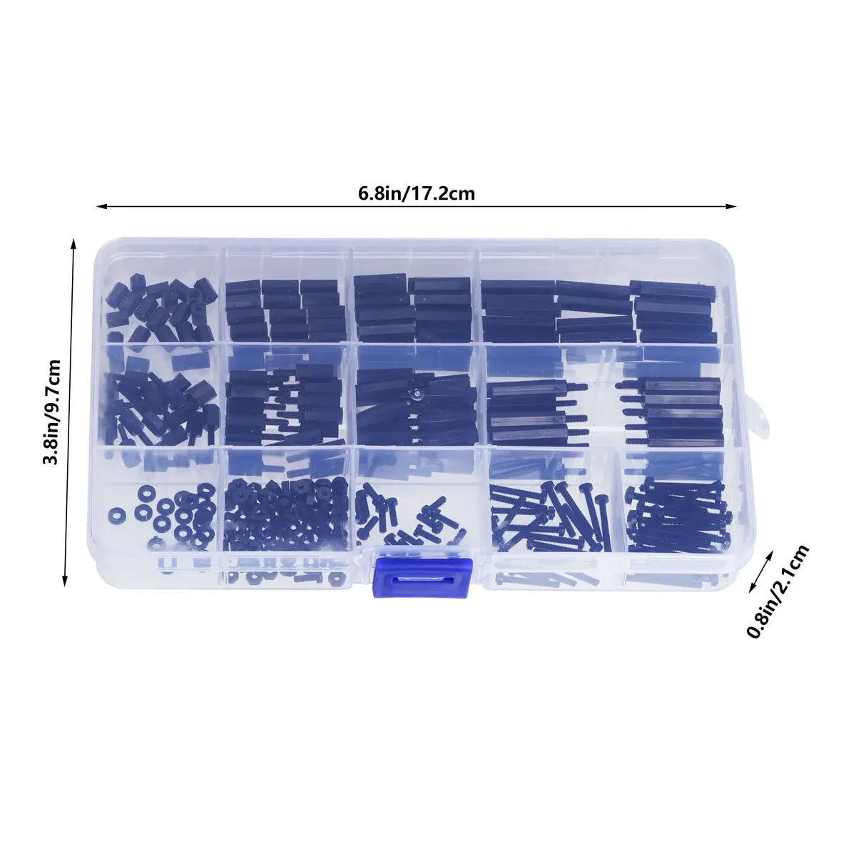 Lystaii M2 Black Nylon Hex Spacer Standoff Kit 320pcs | Non-Conductive Mounting Hardware - view 2