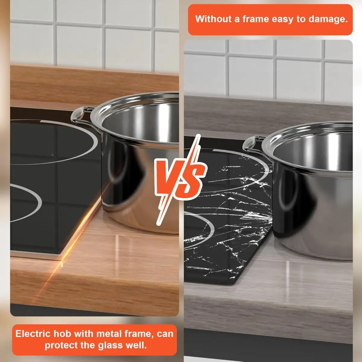 Jessier 30 Inch 8400W 5-Burner Electric Cooktop with Dual Ring & Timer | Built-in Ceramic Stovetop (29.13"x19.3" Cutout) - view 7