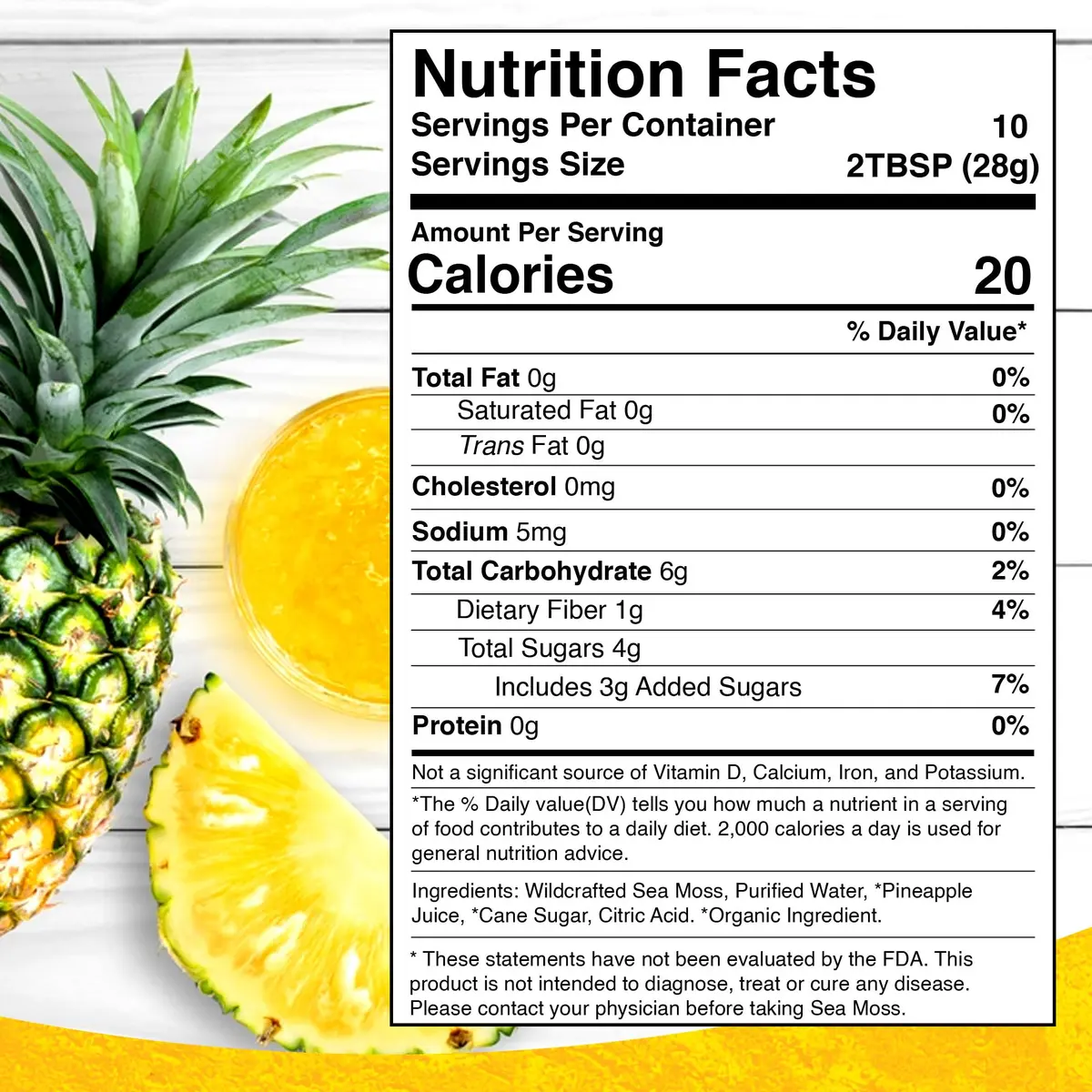 WELLNESS LABSRX Pineapple Sea Moss Gel Superfood 296ml (10 oz) | Nutrient-Rich Caribbean Harvest - view 4