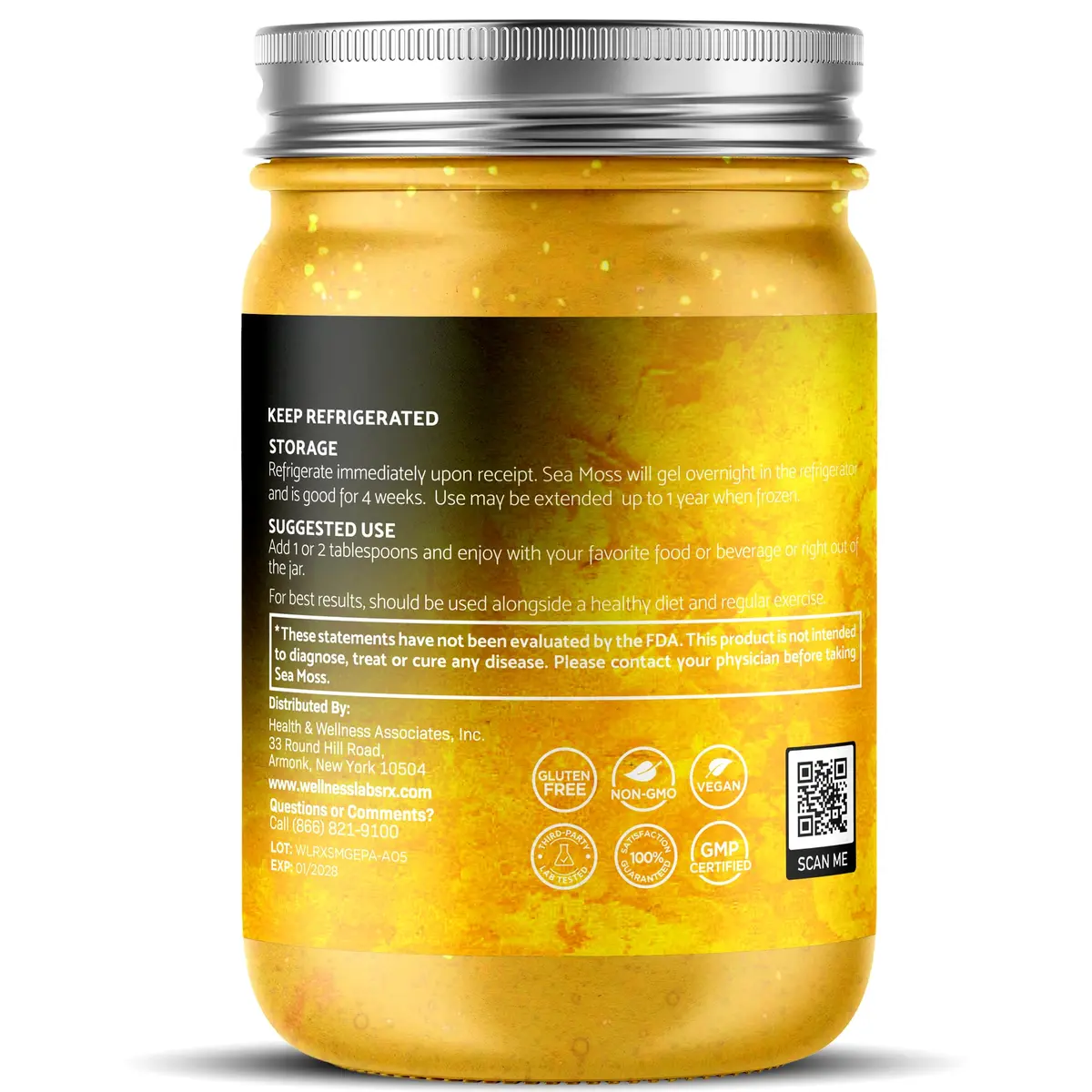 WELLNESS LABSRX Pineapple Sea Moss Gel Superfood 296ml (10 oz) | Nutrient-Rich Caribbean Harvest - view 3
