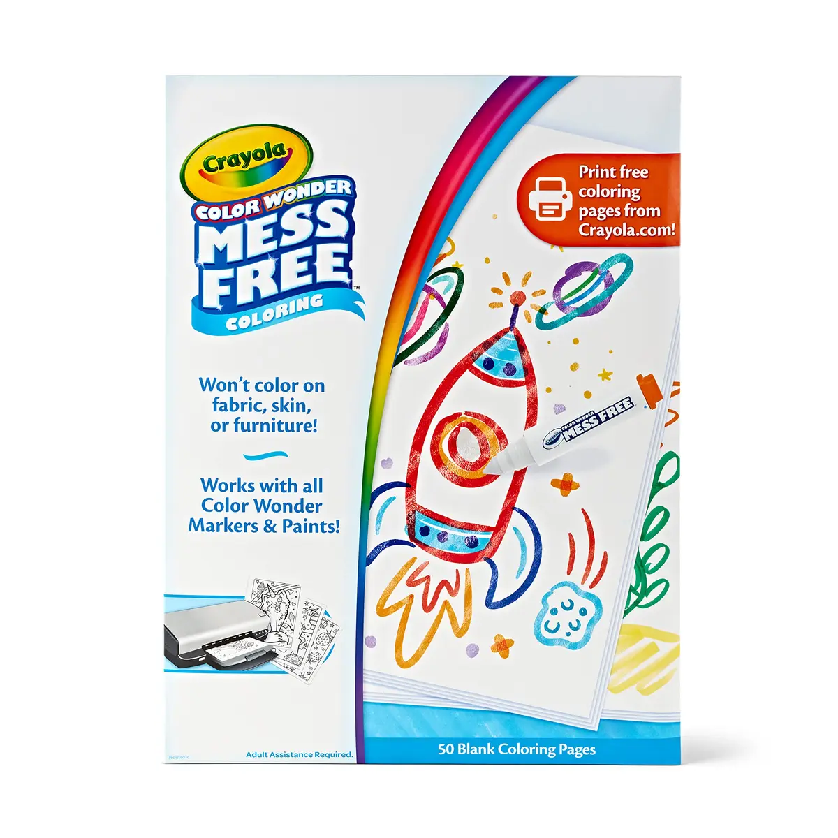 Crayola Color Wonder Mess Free Coloring Pages 50ct | Blank Printable Pages for Toddlers & Kids - main product image