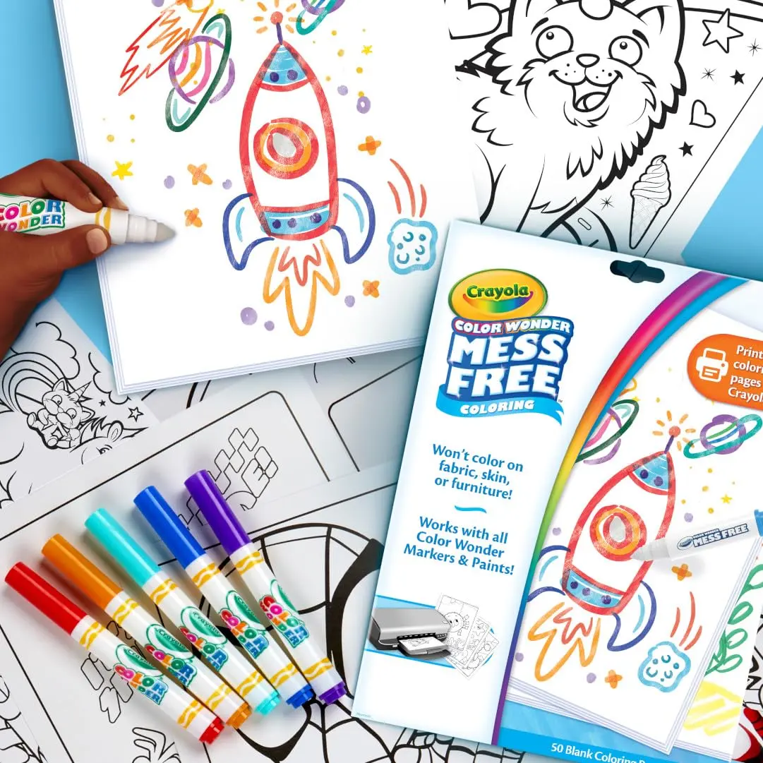 Crayola Color Wonder Mess Free Coloring Pages 50ct | Blank Printable Pages for Toddlers & Kids - view 6