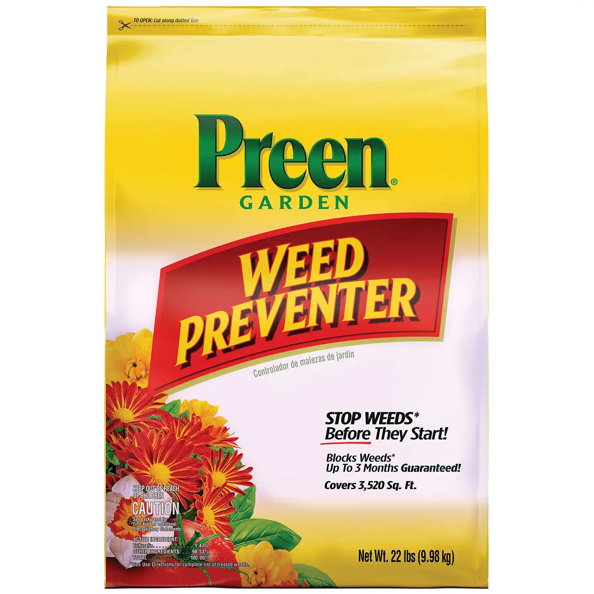 Preen Garden Weed Preventer 22 lb | Up to 3 Months Weed Control, Safe for 200+ Plants - main product image