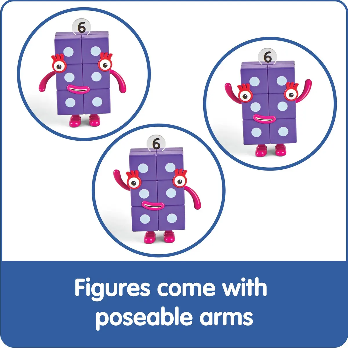 hand2mind Numberblocks Friends Six to Ten Figures – Official Licensed Character Action Set, Educational Toy, 6 Pieces, Plastic, 11.5 x 15 x 1.6 inches - view 5