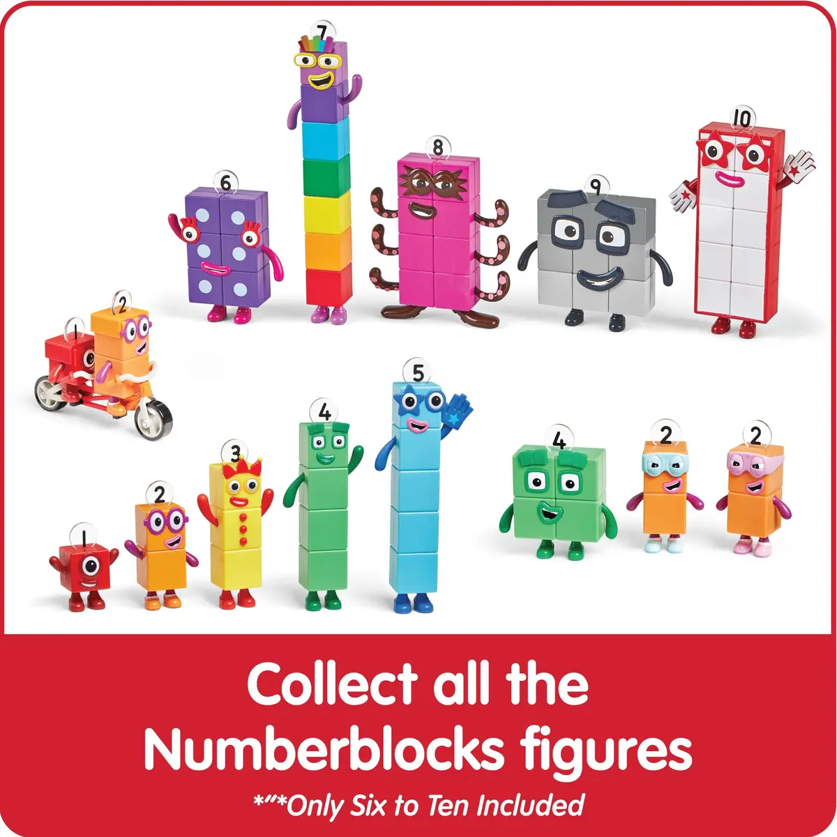 hand2mind Numberblocks Friends Six to Ten Figures – Official Licensed Character Action Set, Educational Toy, 6 Pieces, Plastic, 11.5 x 15 x 1.6 inches - view 6