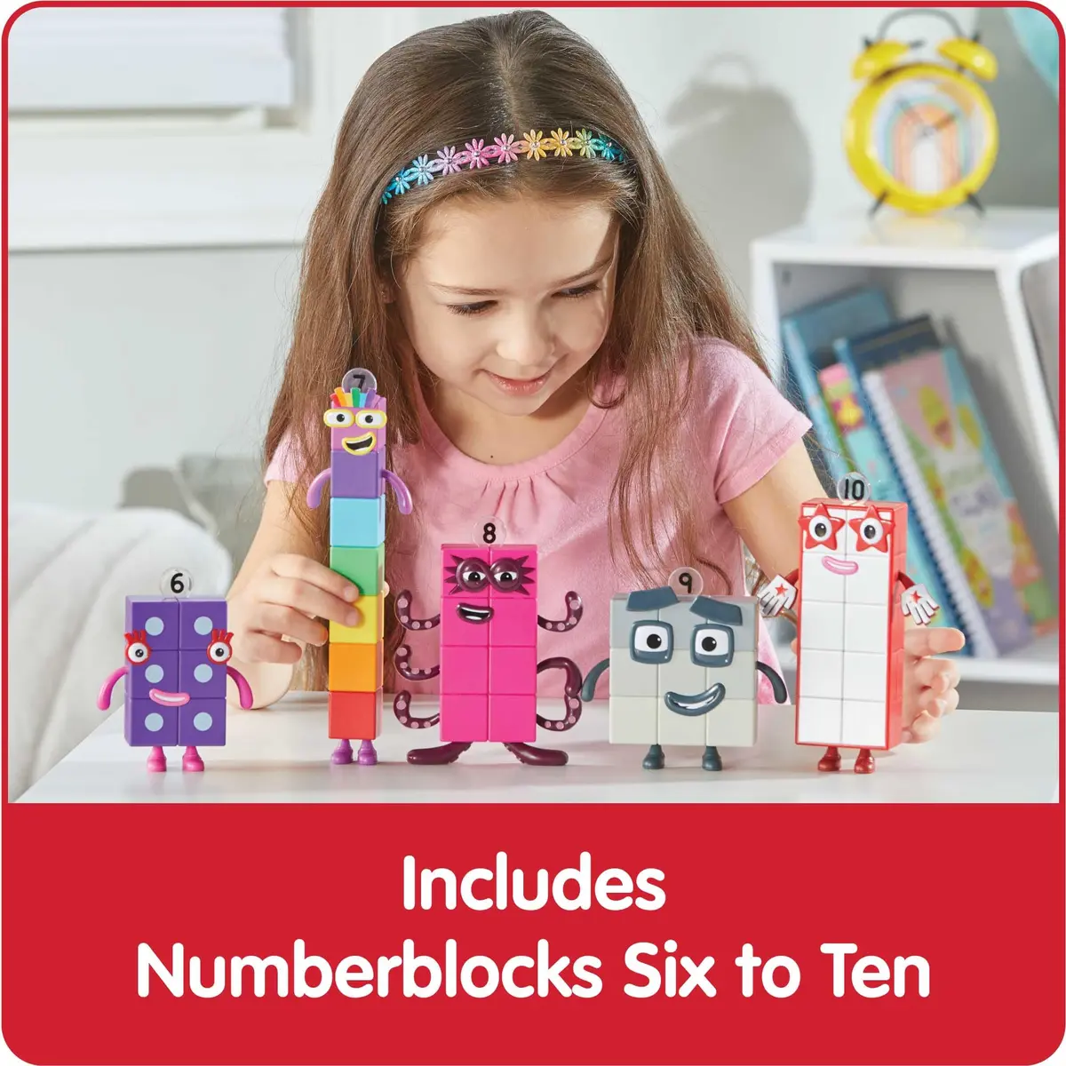 hand2mind Numberblocks Friends Six to Ten Figures – Official Licensed Character Action Set, Educational Toy, 6 Pieces, Plastic, 11.5 x 15 x 1.6 inches - view 2