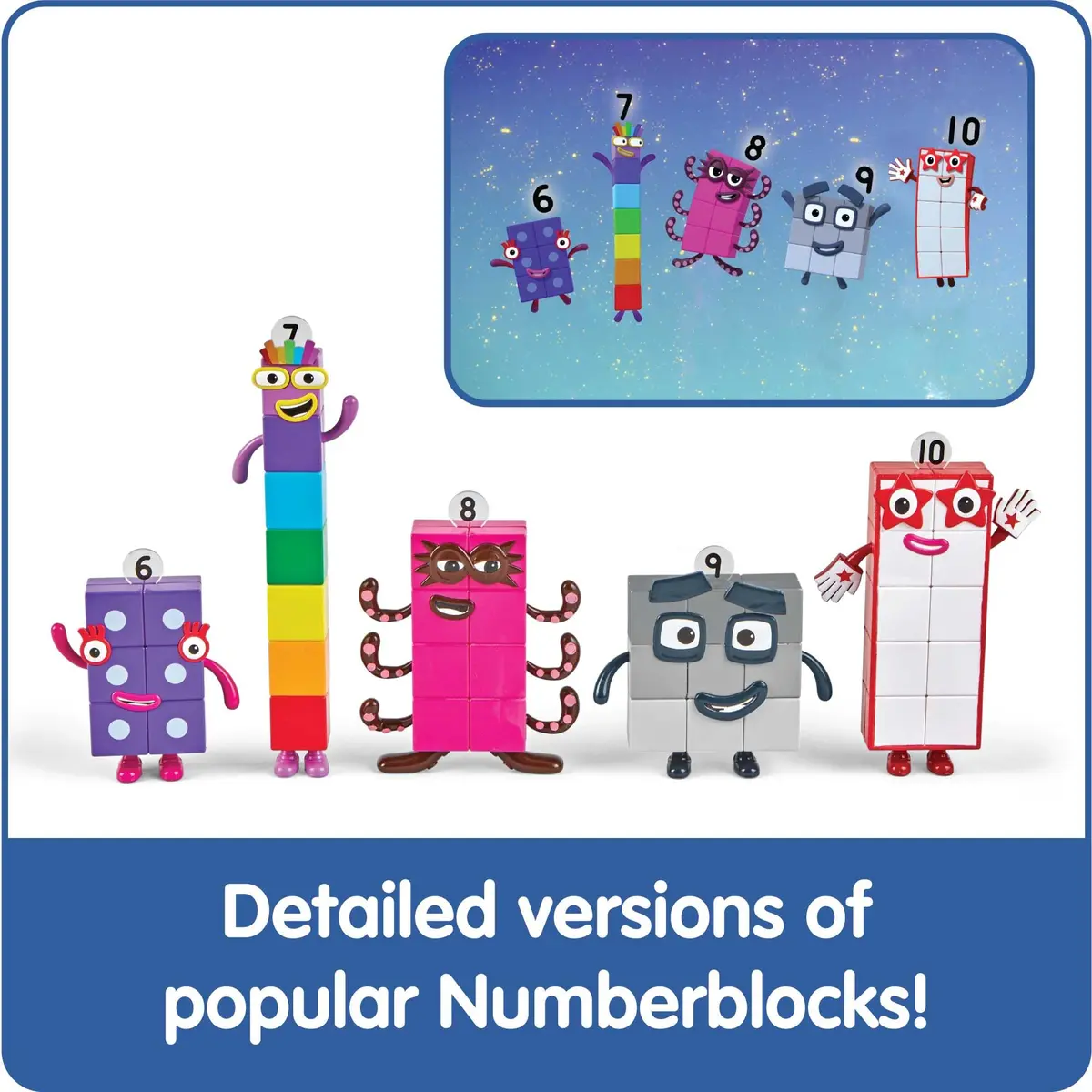 hand2mind Numberblocks Friends Six to Ten Figures – Official Licensed Character Action Set, Educational Toy, 6 Pieces, Plastic, 11.5 x 15 x 1.6 inches - view 3