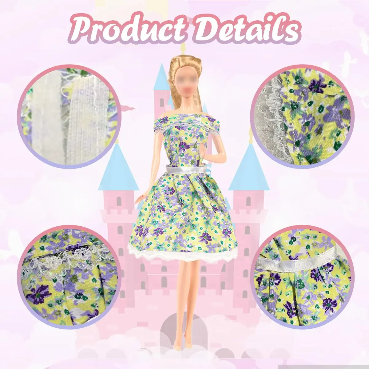 Carreuty 25-Piece Doll Clothes & Accessories Set for 11.5-inch Dolls | Hand-Woven Cotton Outfits & Plastic Accessories - view 2