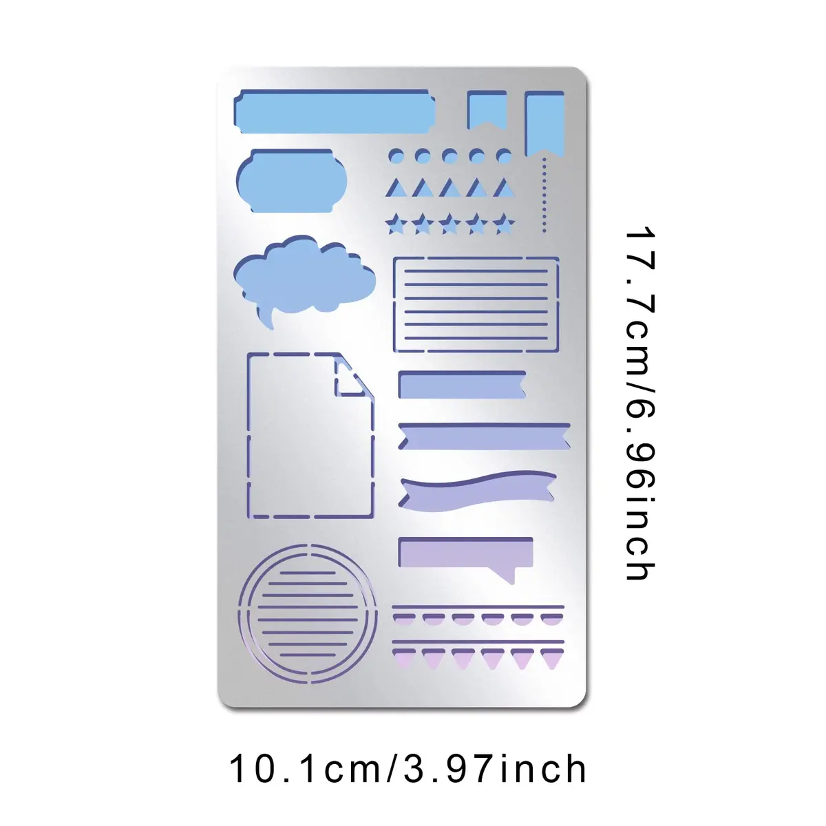 INFUNLY Metal Journal Stencils Bookmark Metal Templates Planner Stencils 10.1x17.7cm (4x7 inches) | Reusable for Journaling, Wood Carving, Drawings, Scrapbooking - view 2