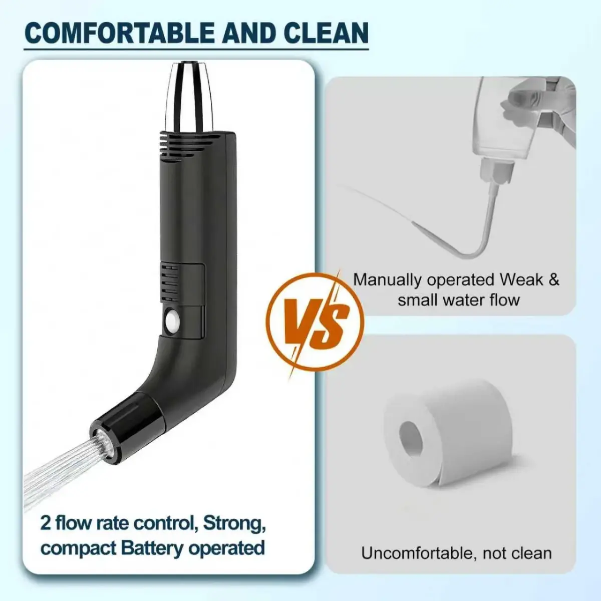 COSWE Electric Portable Bidet Sprayer Black 5000mAh | Travel-Friendly Hygiene Solution - view 9